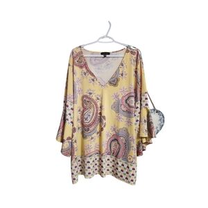 Melissa Paige Yellow and Purple Asymmetrical Tunic